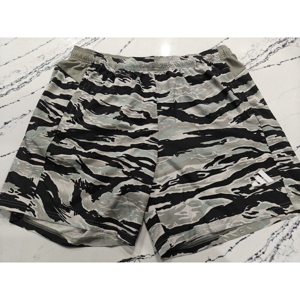 Adidas Camo Shorts Green Black 2XL Pockets 7in.